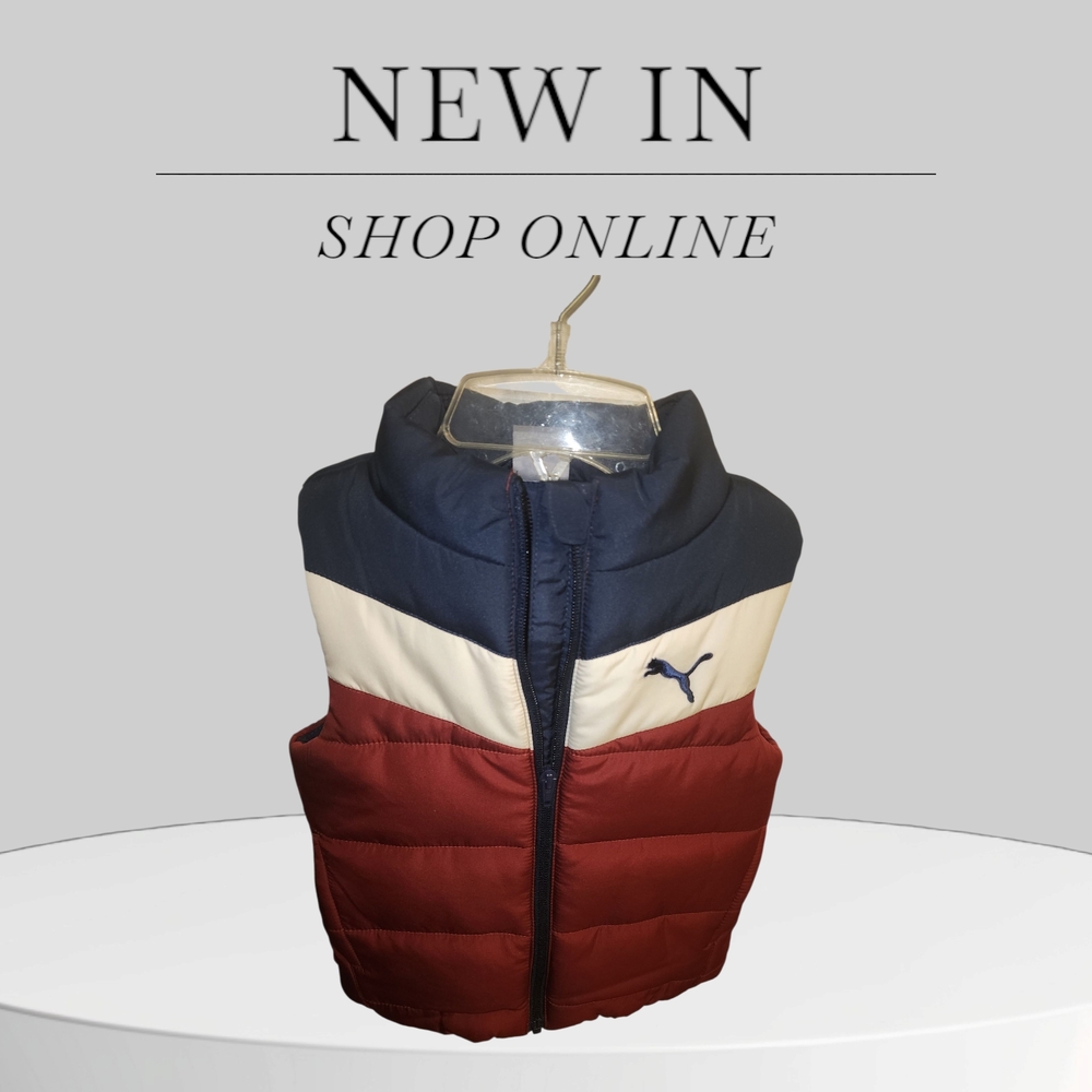 Puma Navy and Red Kids Puffer Vest